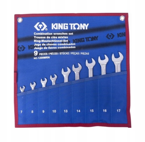 Przejdź do produktu KING TONY KLUCZE PŁASKO OCZKOWE 1209MRN ZESTAW 9EL