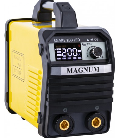 Przejdź do produktu MAGNUM SPAWARKA INWERTOROWA MMA SNAKE 200 LED