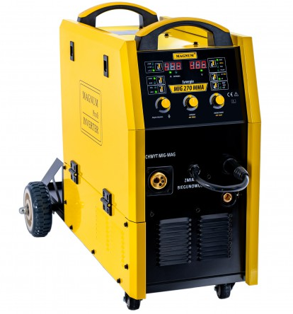 Przejdź do produktu MAGNUM SPAWARKA INWERTOROWA MIG 270 MMA SYNERGIA 4x4 MIG270