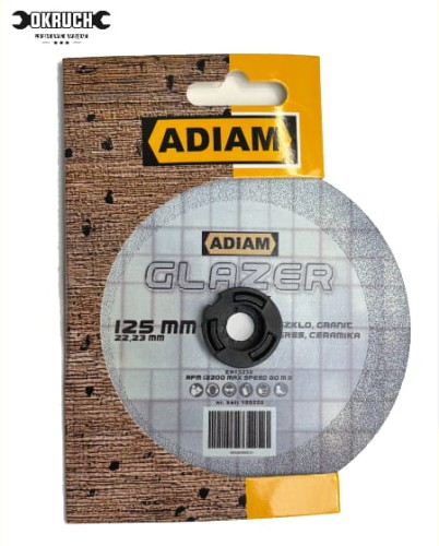 Przejdź do produktu ADIAM TARCZA DO SZKŁA GRESU I CERAMIKI GLAZER 125mm
