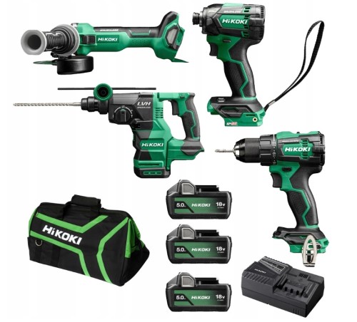 Przejdź do produktu HIKOKI KC18DE WHZ ZESTAW NARZĘDZI - WKRĘTARKA, ZAKRĘTARKA, MŁOTOWIERTARKA, SZLIFIERKA, 3 x BATERIA 5Ah, ŁADOWARKA i TORBA