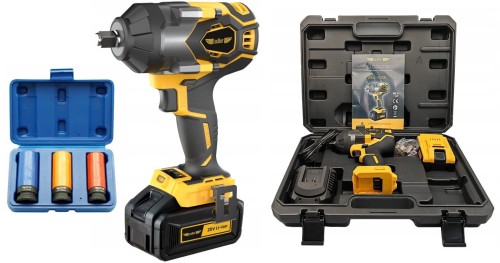 Przejdź do produktu ADLER AKU-900 BATERYJNY KLUCZ UDAROWY 1/2" + NASADKI DO ALU FELG 4Ah/20V 900Nm AKU900K