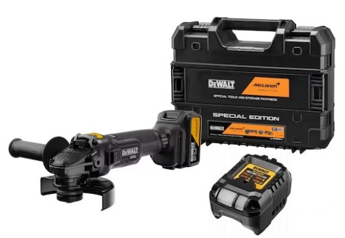 Przejdź do produktu DeWALT McLaren DCG45M SZLIFIERKA  + bateria 5aH + ładowarka + kufer 