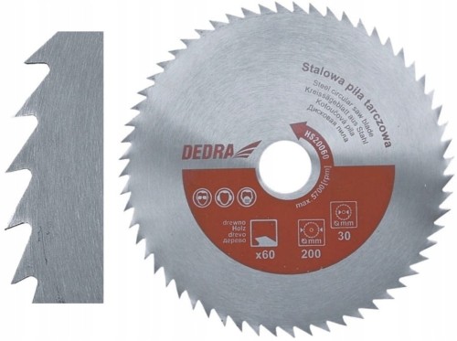 Przejdź do produktu DEDRA STALOWA PIŁA TARCZOWA DO DREWNA 250mm HS25060