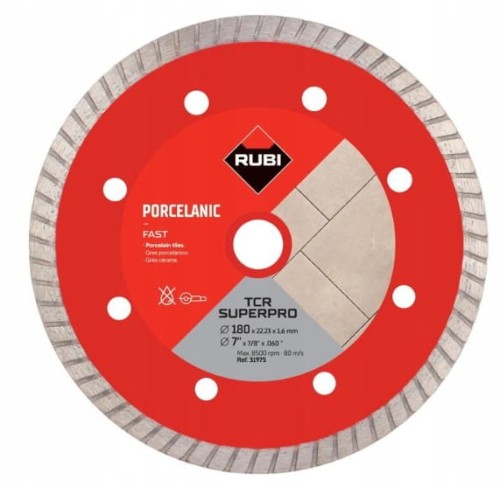 Przejdź do produktu RUBI 31975 TARCZA DIAMENTOWA TCR 180 SUPERPRO