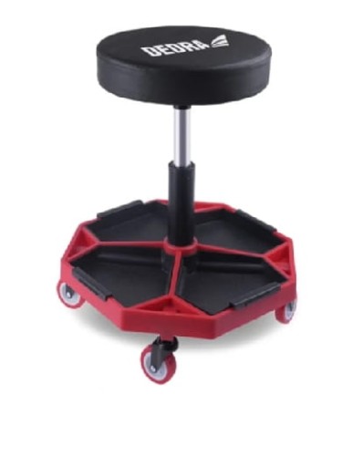 Przejdź do produktu Siedzisko warsztatowe na kółkach, DEDRA N1500, 4 tacki taboret
